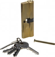 Механизм ЗУБР «Мастер» цилиндровый, тип "ключ-ключ", цвет латунь, 5-PIN, 90мм
